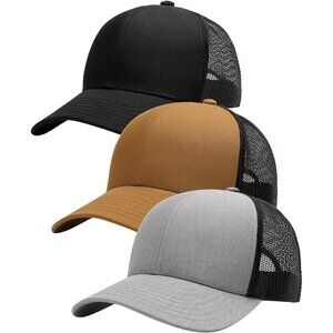 Men's Black Grey Brown Trucker Structured Mesh Baseball Adjustable Classic Hat